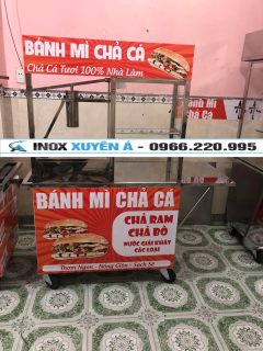 Xe đẩy bán bánh mì chả cá