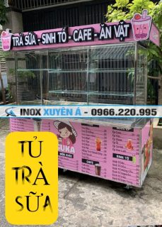 Tủ trà sữa Inox xuyên á